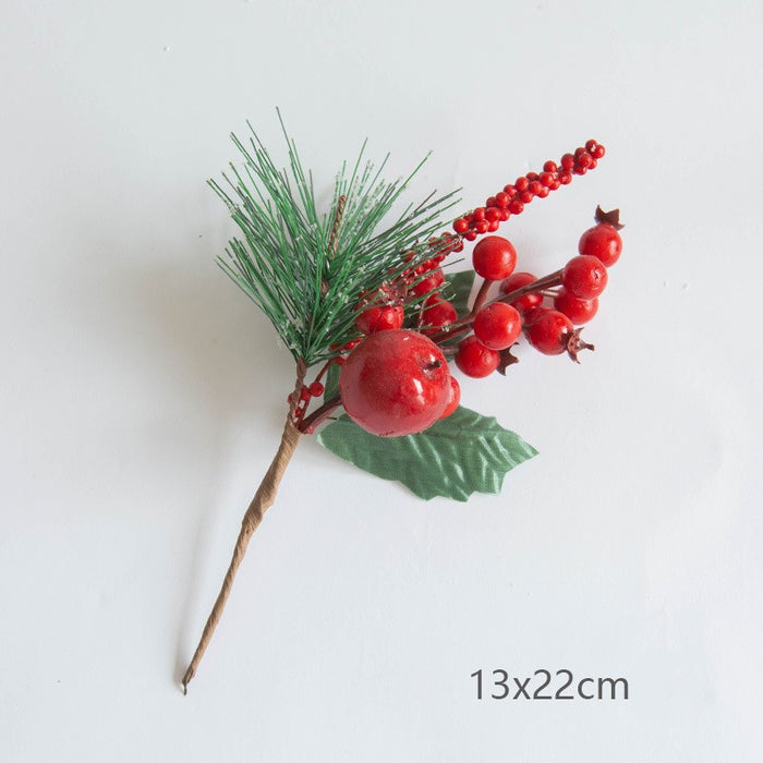 Bulk Artificial Christmas Picks Red Berry Stems Faux Pine Picks Spray with Pinecones Holly Leaves for Christmas Floral Arrangement Holiday Decor Wholesale