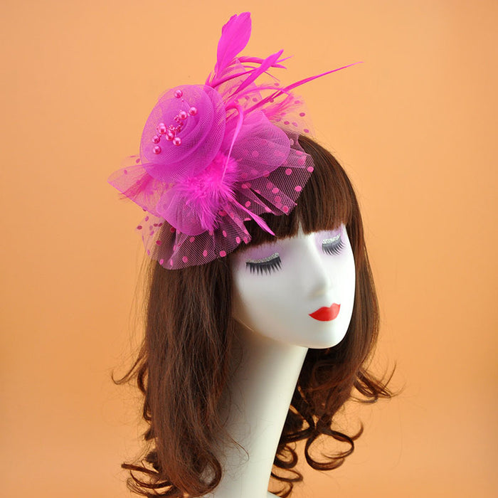 Bulk Artificial Flower Party 20s Hat Feather Mesh Net Veil for DIY Wedding Tea Centerpieces Wholesale