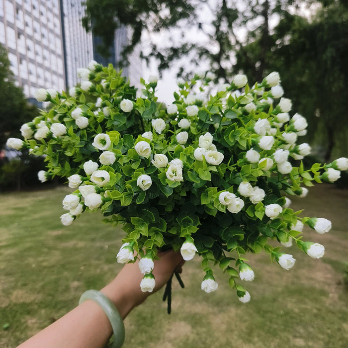 Bulk Artificial Rose Buds Flowers Outdoors Fake Shrubs Greenery Plants Indoor UV Resistant for Outdoor Home Garden Porch Decoration Wholesale