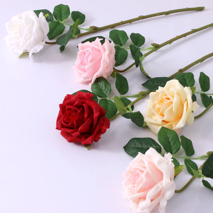 Bulk 17" Blooming Rose Stems Real Touch Artificial Flowers Arrangement Wholesale