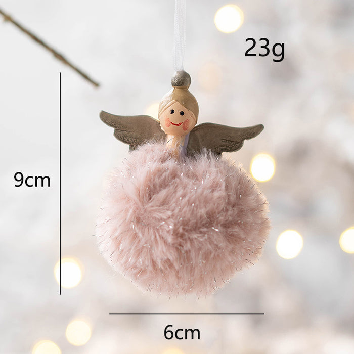 Bulk Angel Plush Ball Pendant Hanging Ornaments for Christmas Wedding Party Decor Birthday Gifts Wholesale