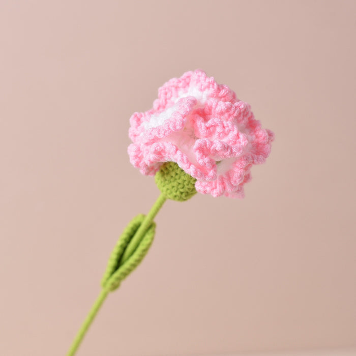 Bulk Handmade Crochet Flowers Artificial Wool Carnation for Gift Anniversary and Mothers Day Wholesale