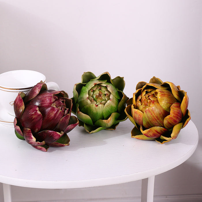 Bulk 3 Colors Large Artificial Artichokes Real Touch Vegetables Artificial Centerpiece Wholesale