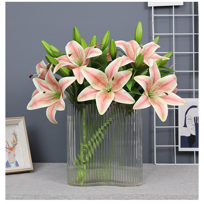Bulk 15" Tiger Lily Lilies Stem Real Touch Artificial Flowers Wholesale