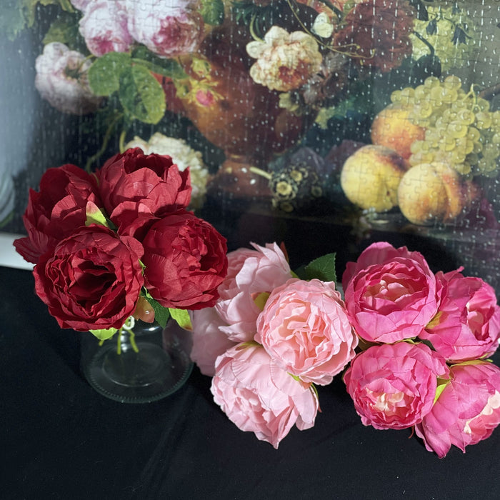 Bulk 7 Colors Artificial Flowers in Vase Peony Silk Flower Table Arrangements Wholesale