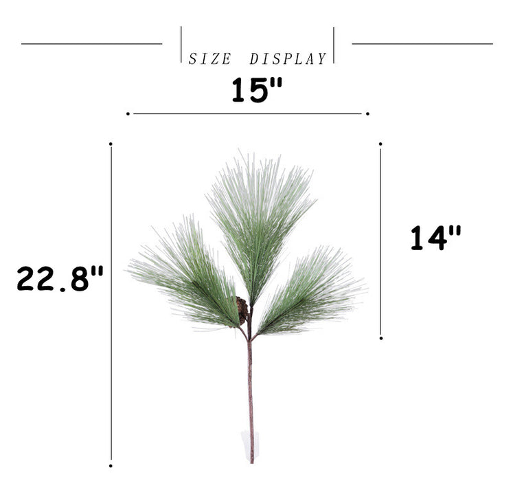 Bulk 3Pcs 22" Pinus Massoniana Lamb Stems Real Touch Pine Winter Christmas Plants Wholesale