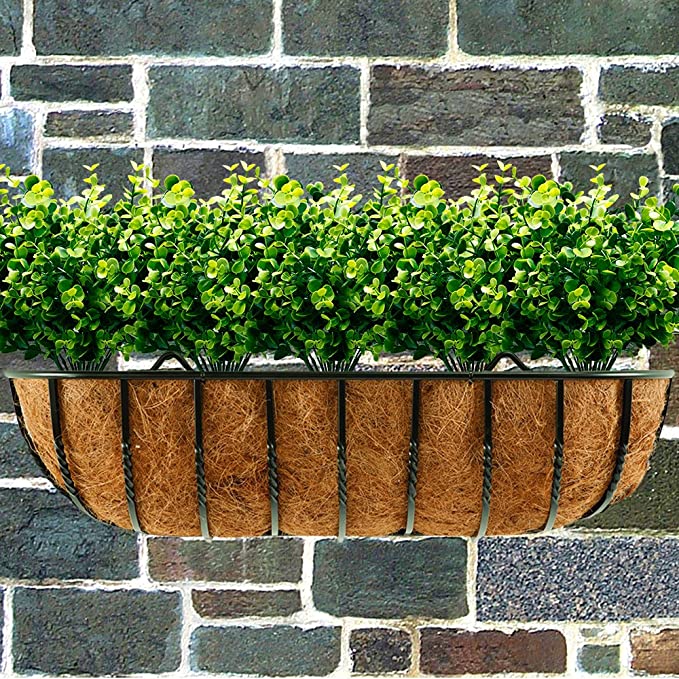 Bulk 18Pcs Artificial Greenery Plants Boxwood UV Resistant Shrubs for Outdoors Hanging Planters Window Box Front Porch Indoor Decorations Wholesale