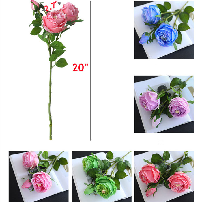 Bulk Exclusive 20" Rose Spray Stems Real Touch 3 Heads Flower Arrangements Wholesale
