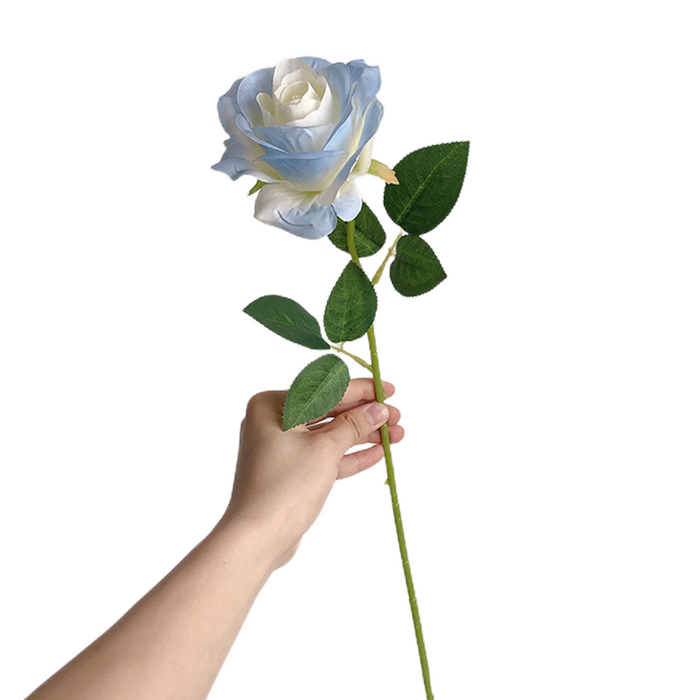Bulk 18" Blue Spray Rose Stem Artificial Silk Flowers Wholesale