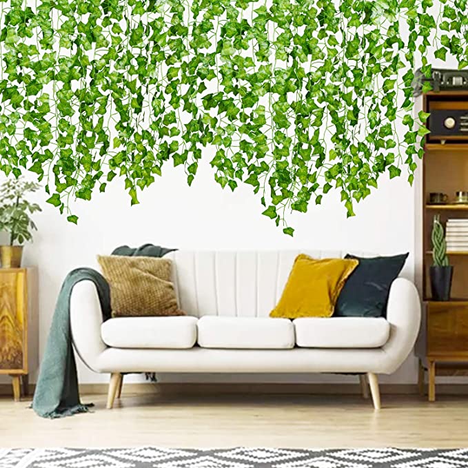 Bulk Artificial Ivy Leaf Vines Silk Ivy Leaves Hanging for Home Kitchen Garden Office Wedding Wall Decor Wholesale