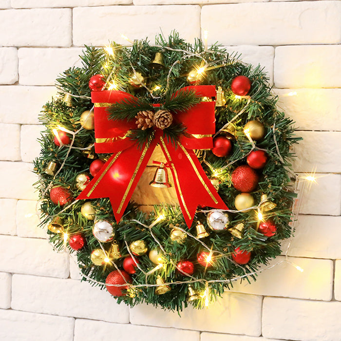 Bulk Pre-lit Christmas Wreath with Bow and Ball Ornaments Wholesale