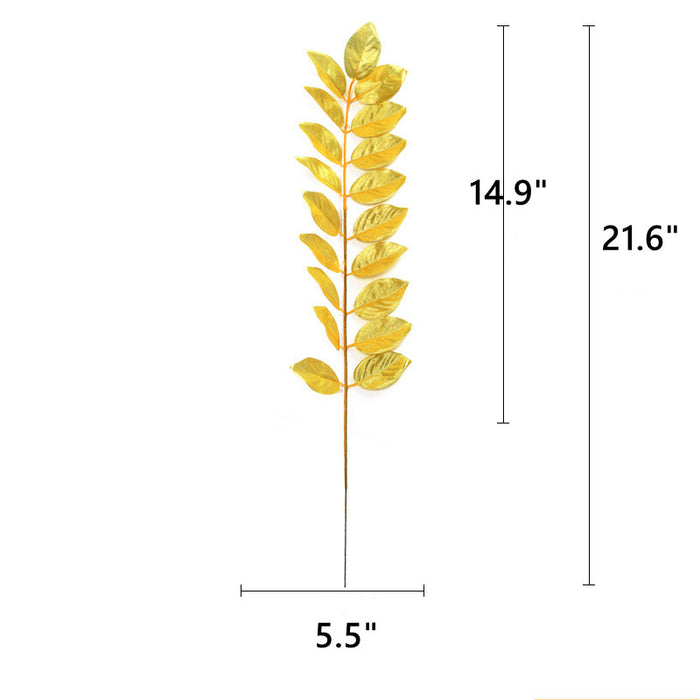 Bulk Artificial Realistic Golden Plants Leaf Tropical Palm Leaf Decorations for Balloon Garland Decor Wedding Birthday Tropical Jungle PartyWholesale