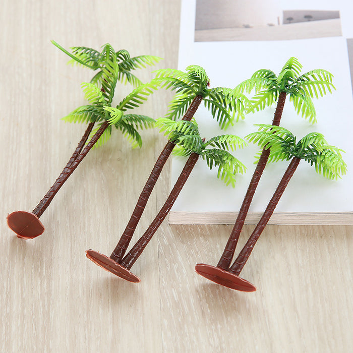 Bulk 10Pcs Artificial Mini Coconut Tree Palm Tree Green Water Plant Miniature Landscape Decoration Wholesale