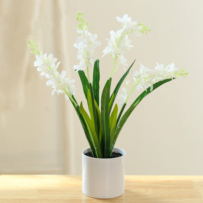 Bulk 13" Artificial Potted Daffodil Flowers in Vase Bonsai Floral Narsissus Arrangement Wholesale