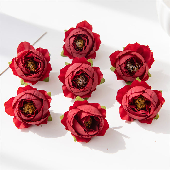 Bulk 7 Pcs 2" Tiny Rose Heads for Crafts Artificial Flowers Wholesale