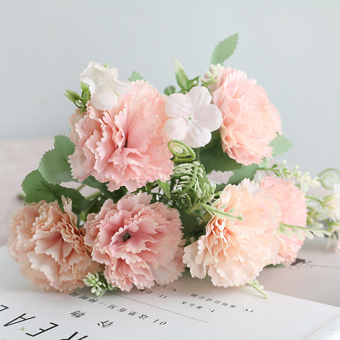 Artificial Flowers Carnations Bouquet Realistic Flower Arrangements