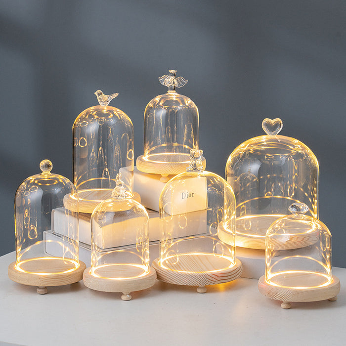 Bulk Angel Love Light Up Clear Glass Display Dome DIY Gift Wholesale