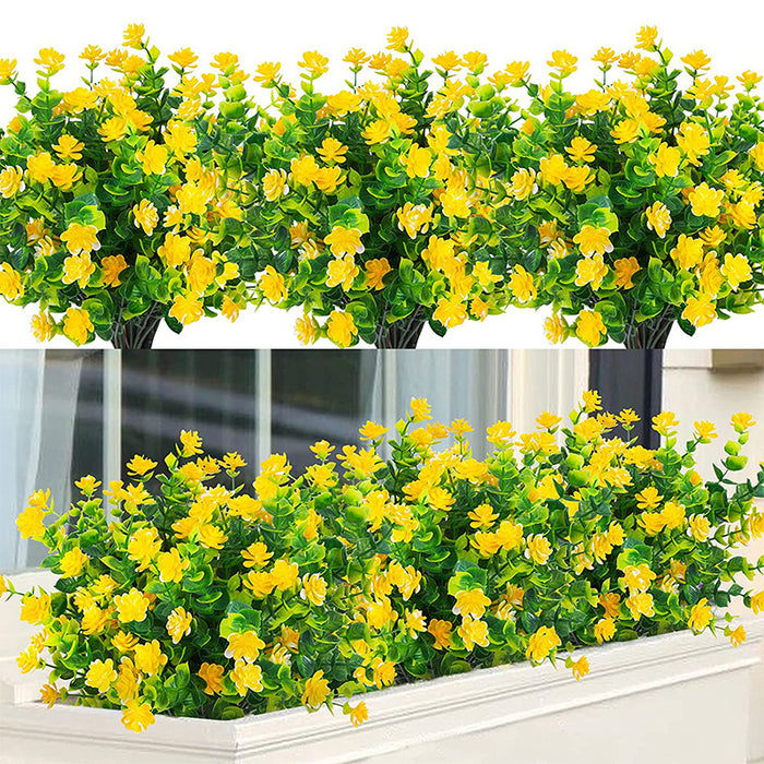 Bulk 8Pcs Artificial Greenery Plants Flowers UV Resistant Shrubs for Outdoors Hanging Planters Spring Flowers Wholesale