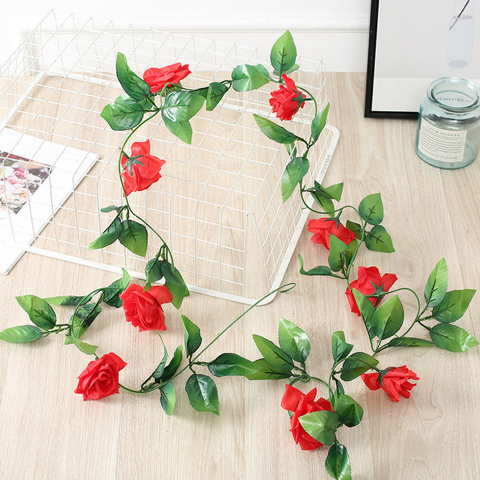Bulk 8FT Artificial Rose Garland Flowers Vines Hanging Rose Flowers for Wall Decor Birthday Parties Weddings Room Decoration Wholesale