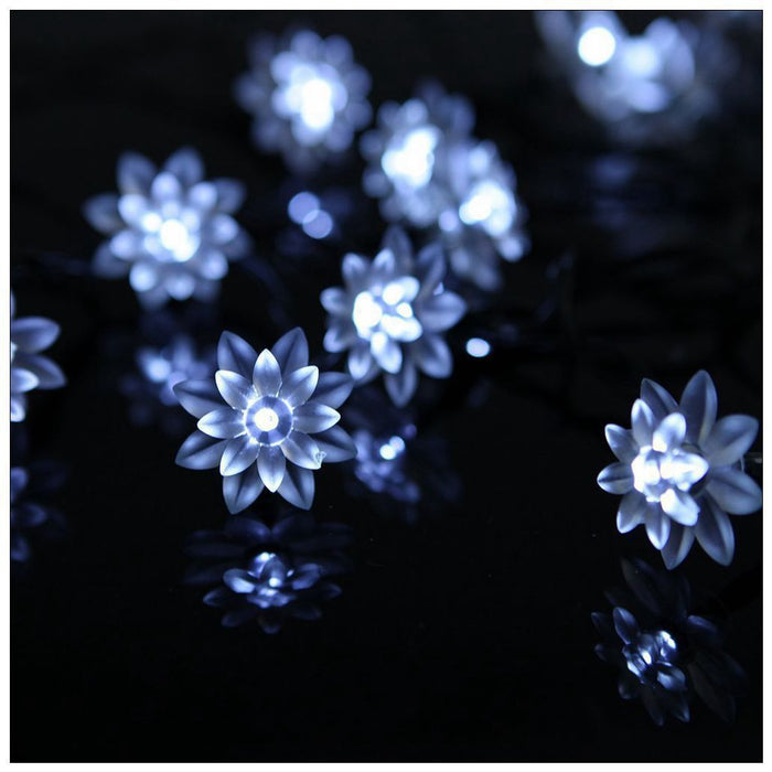 Bulk Lotus Flower String Light Water Lily Solar Energy LED Lights Outdoor Holiday Decoration Wholesale