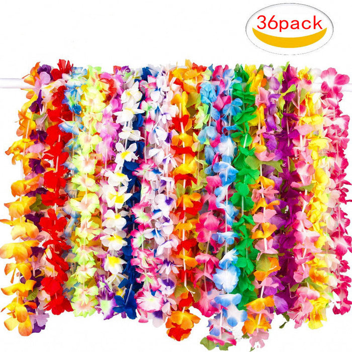 Bulk 36 Pack Mahalo Floral Leis for Tropical Luau Party Decorations Wholesale