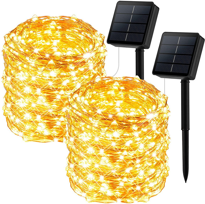 Bulk 2 Pack 72 Ft 200 Led Solar Fairy Lights Outdoor with 8 Lighting Modes Wholesale