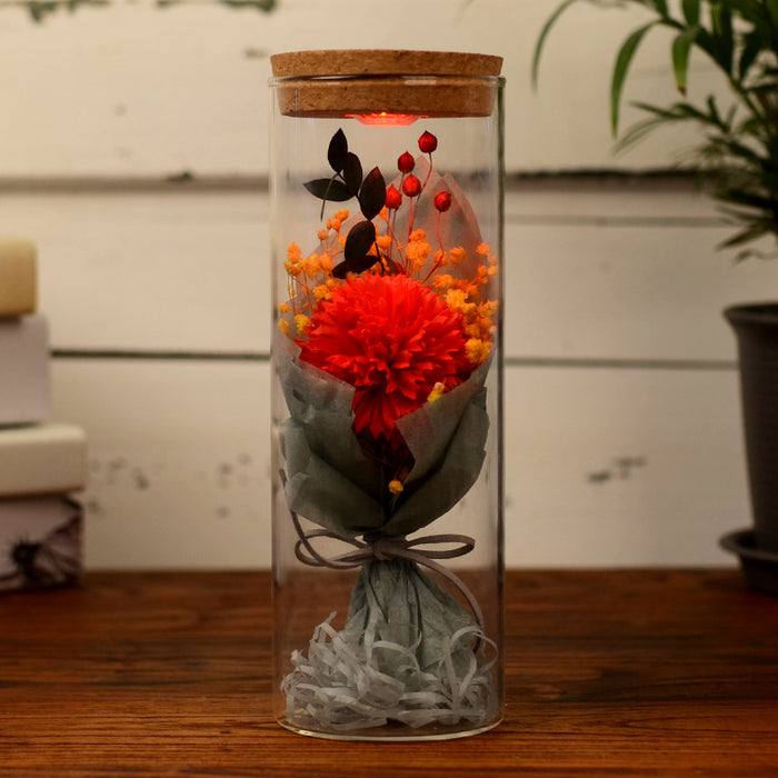 Bulk Preserved Flower in Jar with Led Lights Gifts for Her Wholesale