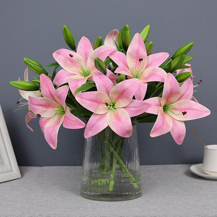 Bulk 15" Tiger Lily Lilies Stem Real Touch Artificial Flowers Wholesale