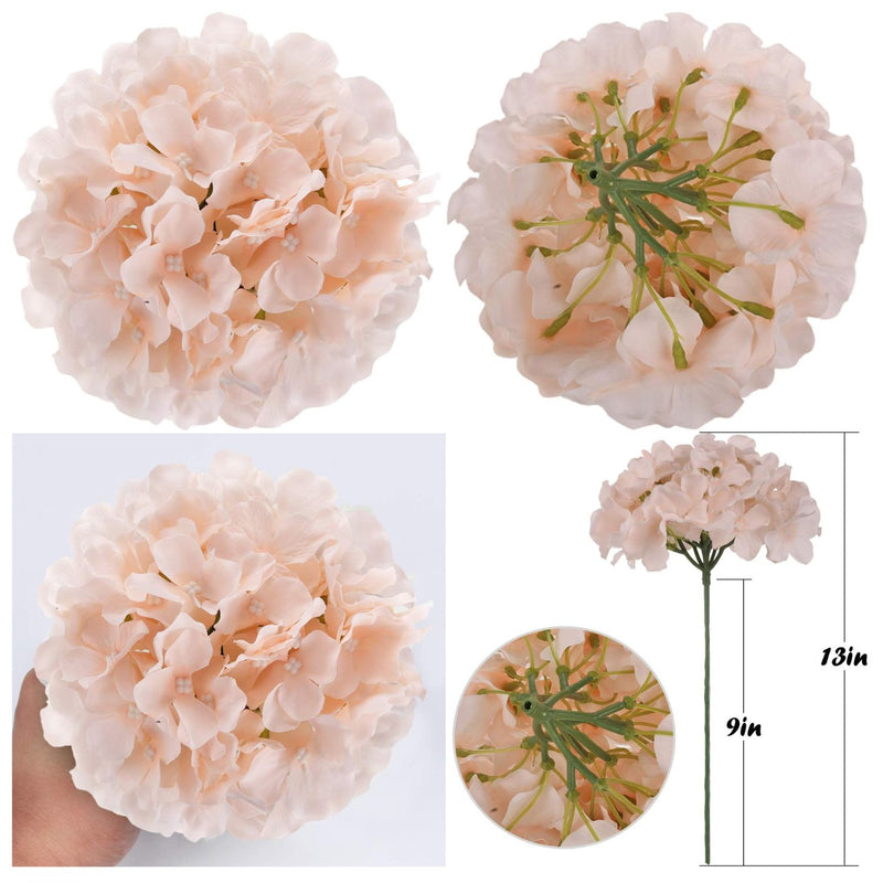 10Pcs Realistic Silk Hydrangea Heads - Beautiful Blueberry Blue Artificial Flowers for Wedding & Home Decor