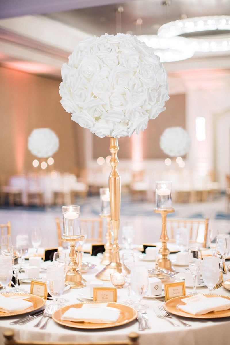 Bulk 100pcs White Artificial Flowers Rose Flower Heads for DIY Wedding Baby Shower Centerpieces Wholesale