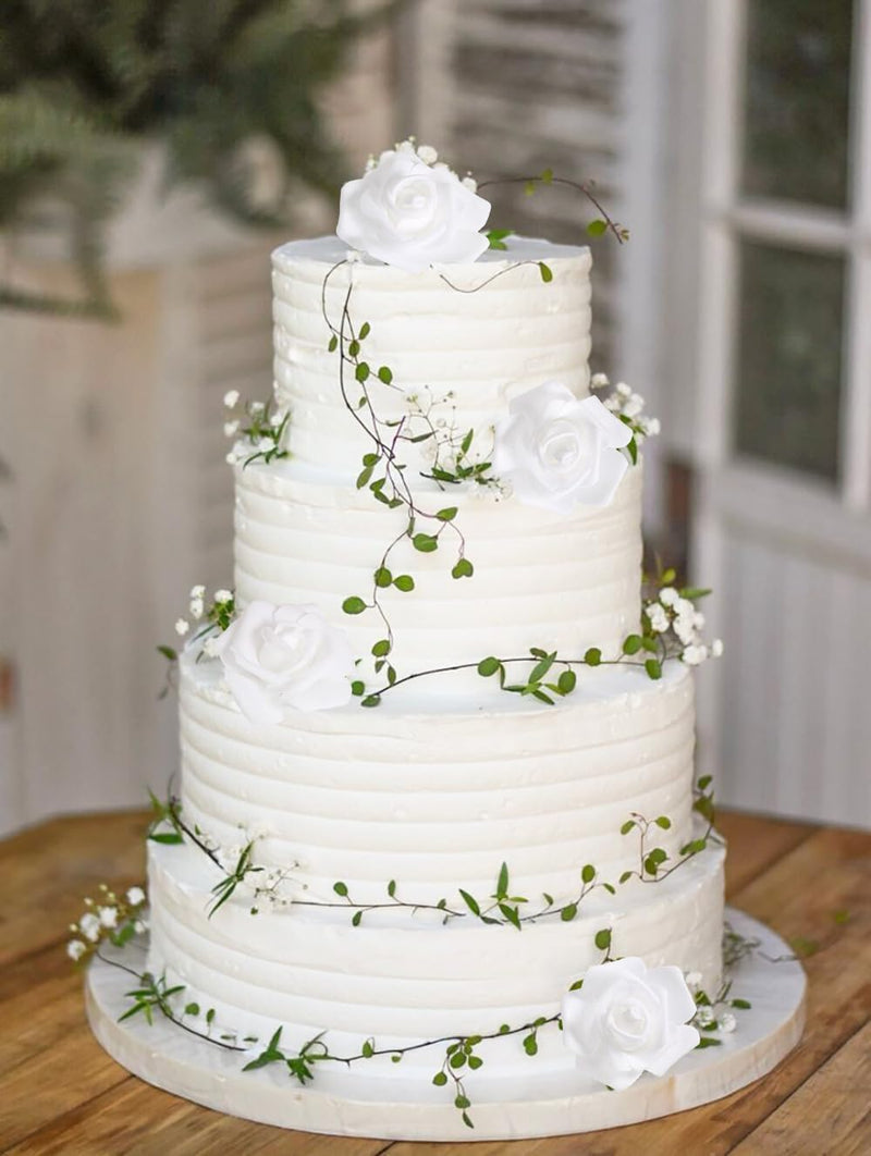 Bulk 100pcs White Artificial Flowers Rose Flower Heads for DIY Wedding Baby Shower Centerpieces Wholesale