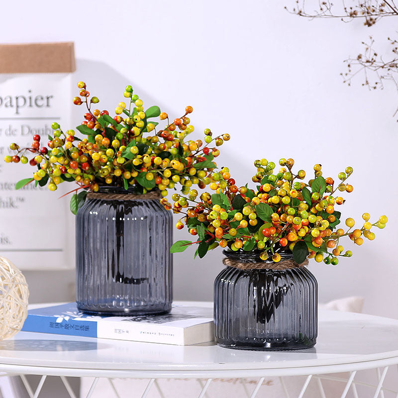 Red Artificial Berry Stem, 9" Plastic Christmas Berries, Perfect for Holiday Decor, DIY Weddings, and Home Styling