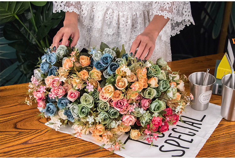 Bulk 11.8" Artificial Roses Bush Flowers Realistic Blossom Bouquet Wholesale