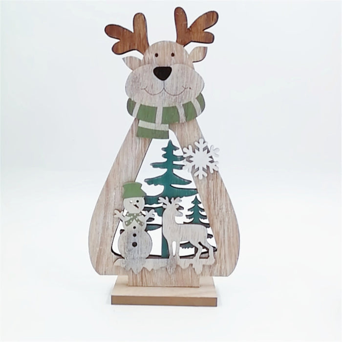 Bulk 2 Pcs Xmas Ornament Sets with Snowmen Elk Tabletop Ornament Wholesale