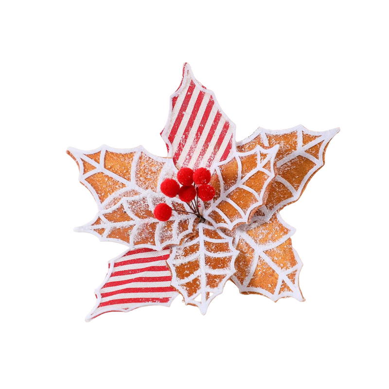 Bulk 10Pcs Large Poinsettia Gingerbread Christmas Decorations Wholesale