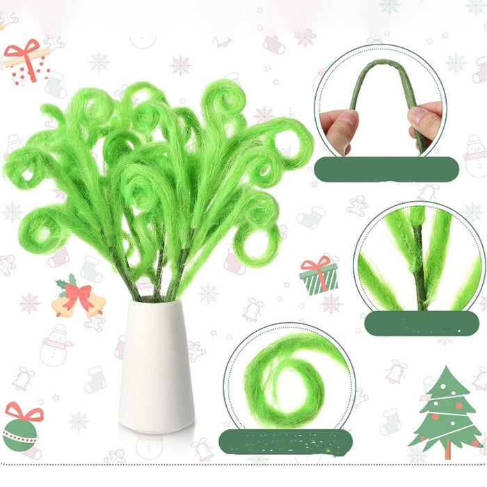 Bulk 10pcs Green Furry Christmas Tree Picks Christmas Ornaments Wholesale