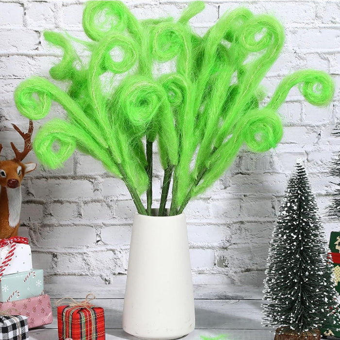 Bulk 10pcs Green Furry Christmas Tree Picks Christmas Ornaments Wholesale