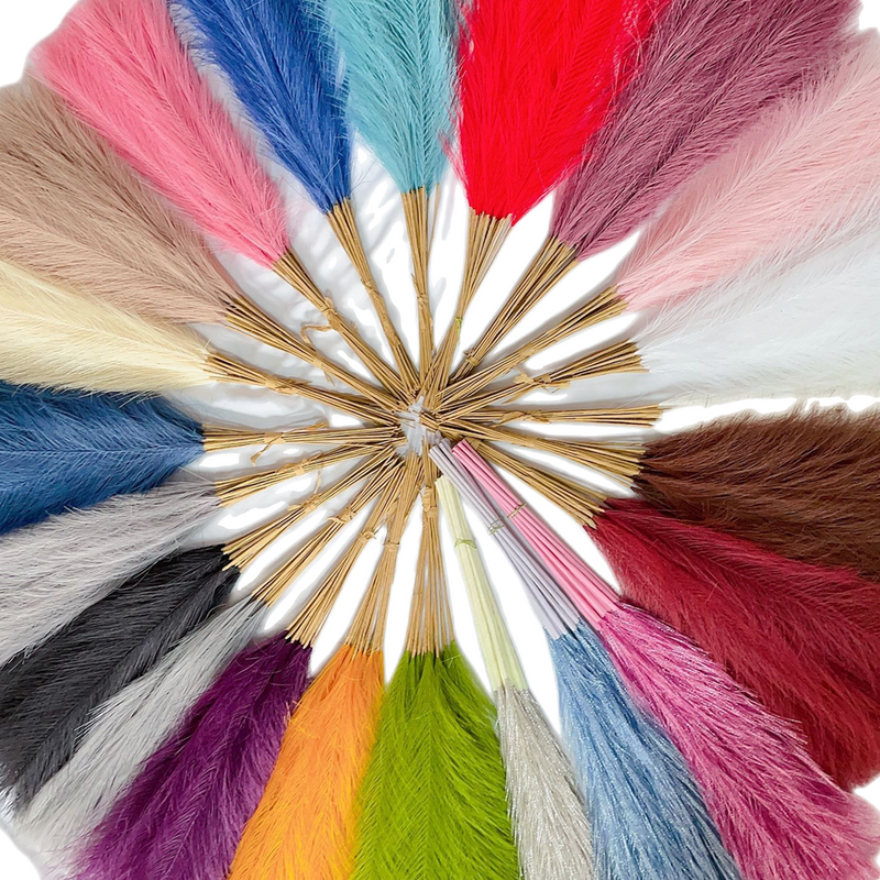 Liquidation en vrac 21" Tiges de pampas moelleuses Plantes artificielles réalistes Herbe de pampa artificielle Vente en gros 