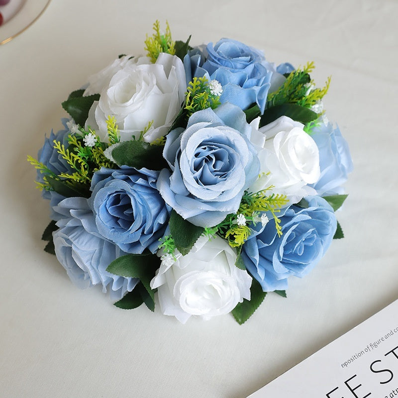 Lot de 10 boules de fleurs artificielles en tissu de luxe, 20 couleurs, pour embrasser, vente en gros