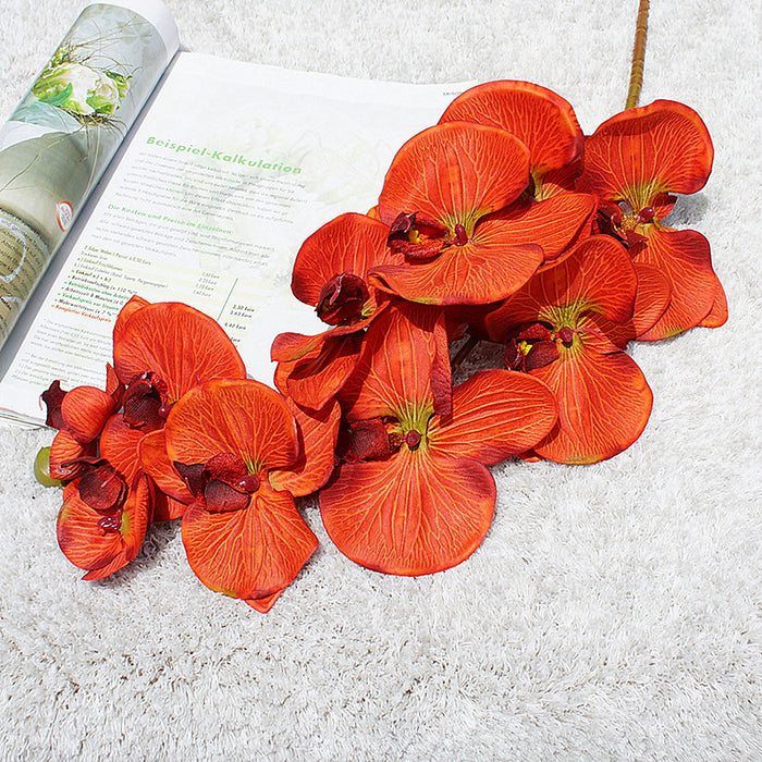 Flores de seda de tallo largo de orquídeas Phalaenopsis a granel de 37 "al por mayor 