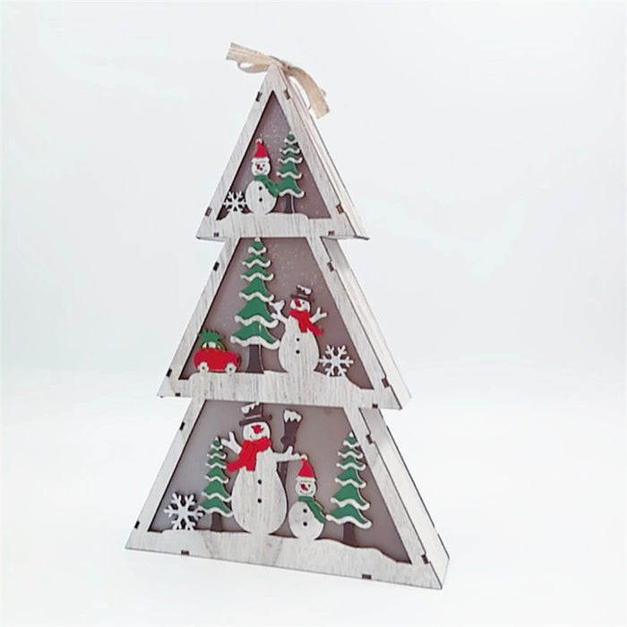 Bulk 3 Pcs Light Up Christmas Tree Ornaments Sets for Desktop Decor Wholesale