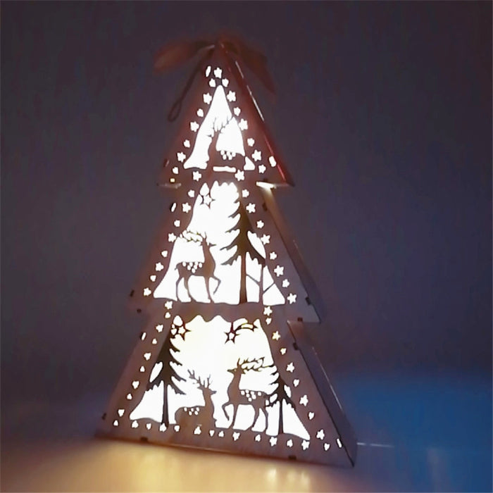 Bulk 3 Pcs Light Up Christmas Tree Ornaments Sets for Desktop Decor Wholesale