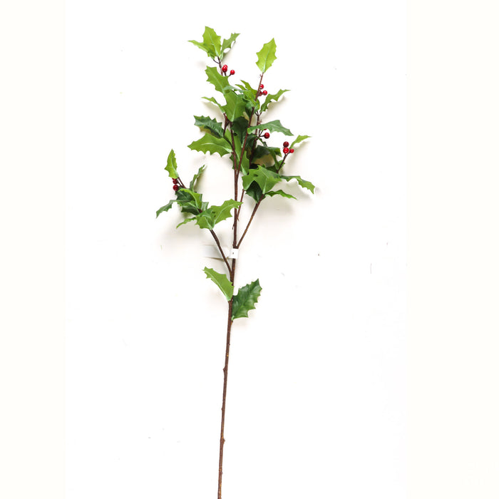 Bulk Fake Holly Leaves and Red Berries Winter Branch Wholesale