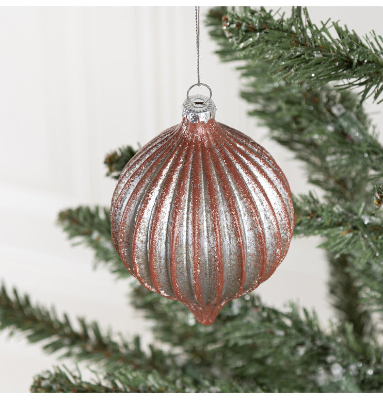 Bulk Christmas Ornament with Rope Onion Glass Ball for Christmas Tree Decoration Wholesale