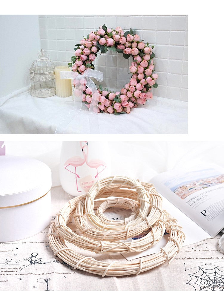 Guirnalda de mimbre blanco a granel marco de bricolaje accesorios artesanales al por mayor