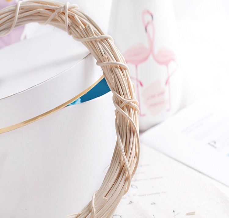 Guirnalda de mimbre blanco a granel marco de bricolaje accesorios artesanales al por mayor