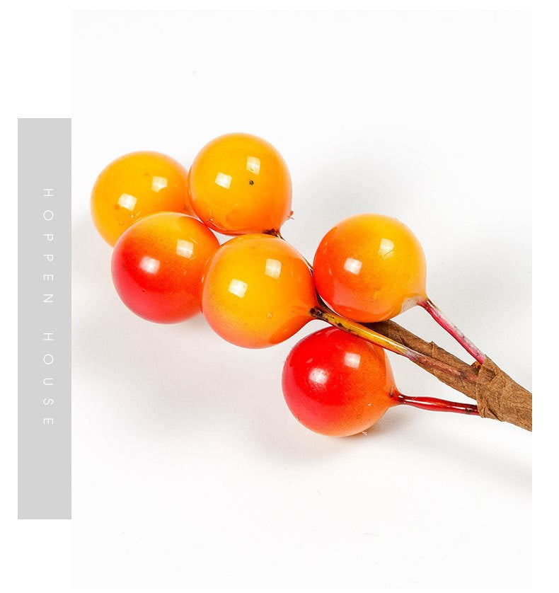 Lot de 5 tiges de baies artificielles en vrac pour sapin de Noël, pour loisirs créatifs, décoration d'intérieur, vente en gros