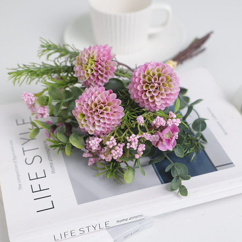 Bulk 2 Bundles 11.4" Ball Mum Bouquet Floral Arrangement for Table Wedding Centerpieces Wholesale