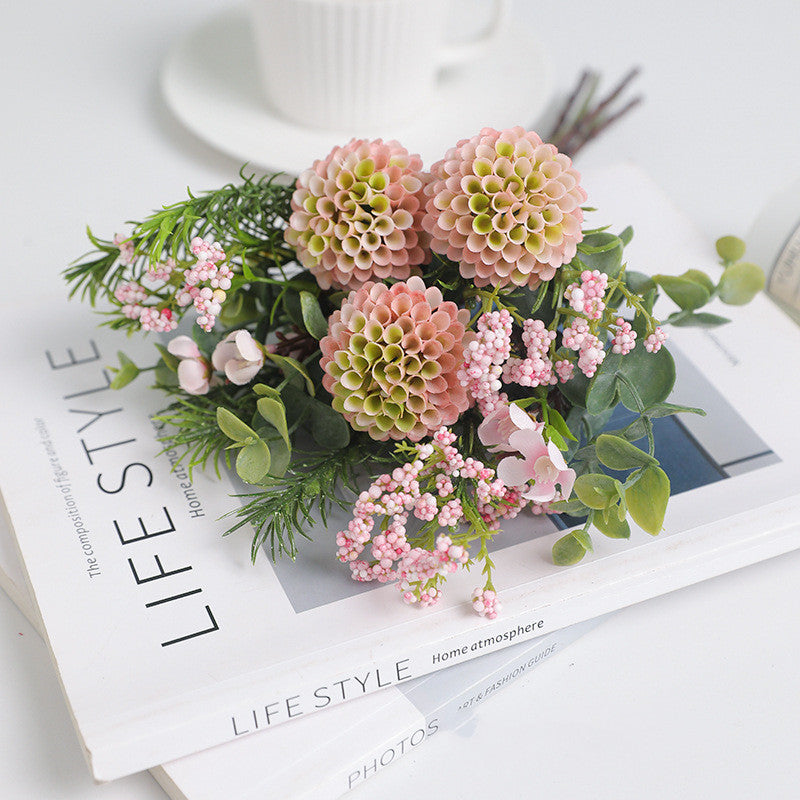 Bulk 2 Bundles 11.4" Ball Mum Bouquet Floral Arrangement for Table Wedding Centerpieces Wholesale