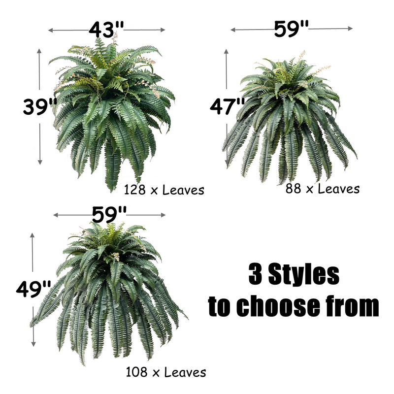 Bulk Upgraded Large Outside Plants Artificial Ferns for Outdoors Look Real Fake Ferns UV Resistant Wholesale